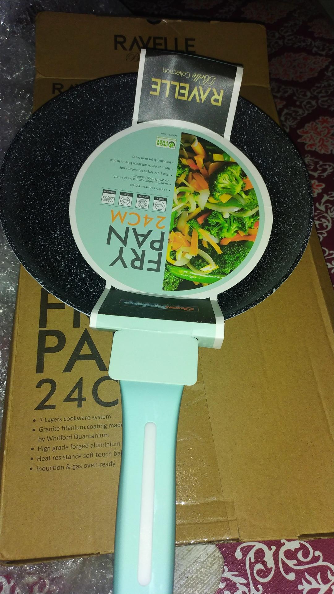 Penggorengan Fry Pan Tanpa Tutup - Korea Fry Pan - Anti Lengket - Ravelle Belle - Granite Titanium Usa