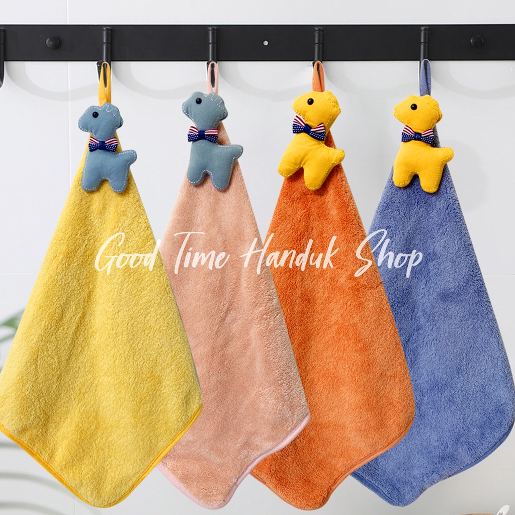 Lap Gantung Tangan / Lap Wastafel / Lap Pengering Tangan 30x30cm Buah / Singa / Kuda / Bebek Hand Drying Towel Serbet Gantung Kitchen Towel