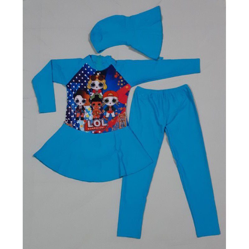 BAJU RENANG MUSLIM ANAK TK&SD KARAKTER/STELAN BAJU RENANG MUSLIM