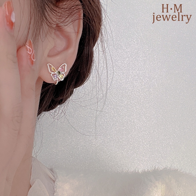 Anting Klip Tanpa Tindik Desain Kupu-Kupu Hias Berlian Imitasi Warna-Warni Untuk Wanita 2022