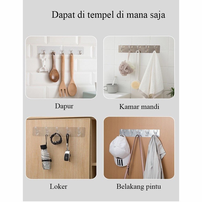 BUY 1 GET 1 Wall Hanger Hook 5 Kait Gantungan Serbaguna