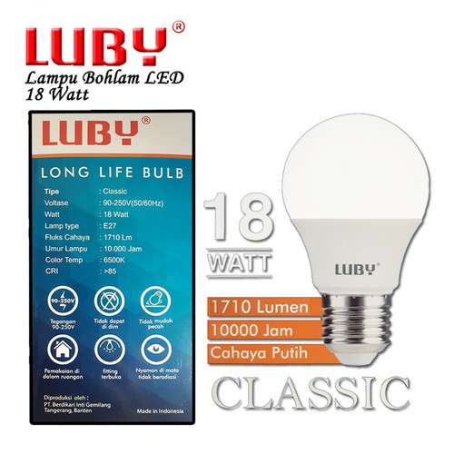 Lampu LED Luby Classic 18 Watt Best Warranty