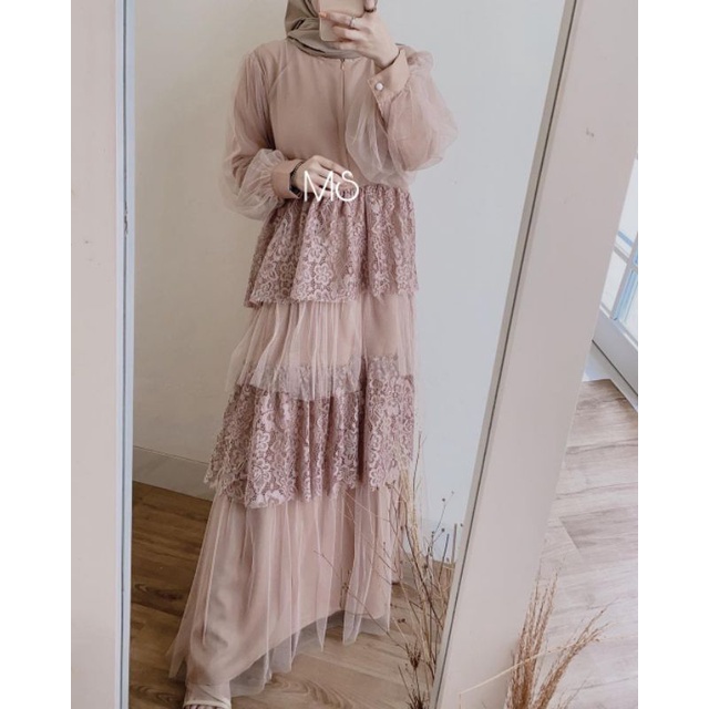 MAXY DUBLIN, BRUKAT TILE, GAMIS HIJAB MUSLIM, DRESS