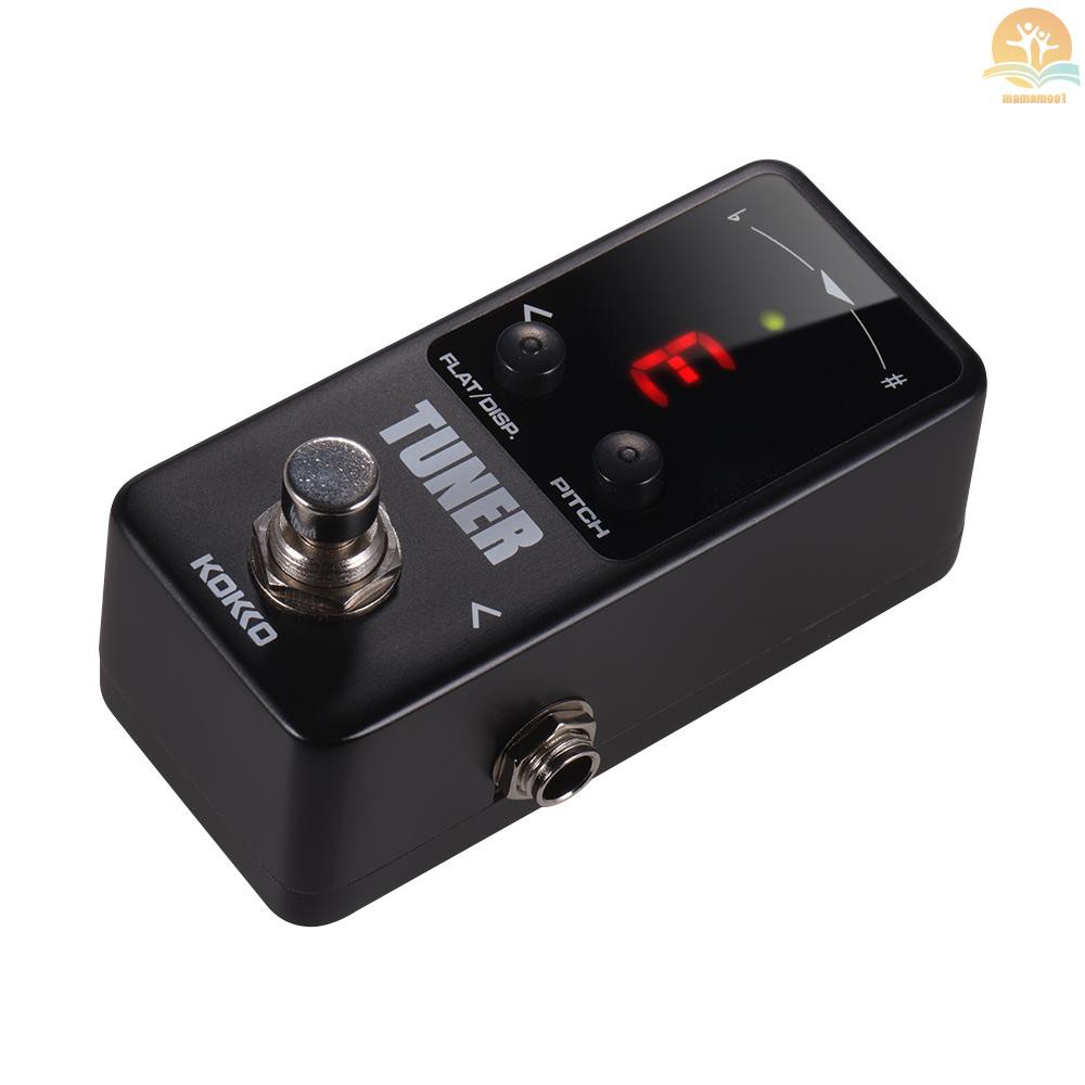 Kokko Ftn2 Tuner Pedal Efek Gitar Elektrik Mini Kromatik Dengan Display Led True Bypass