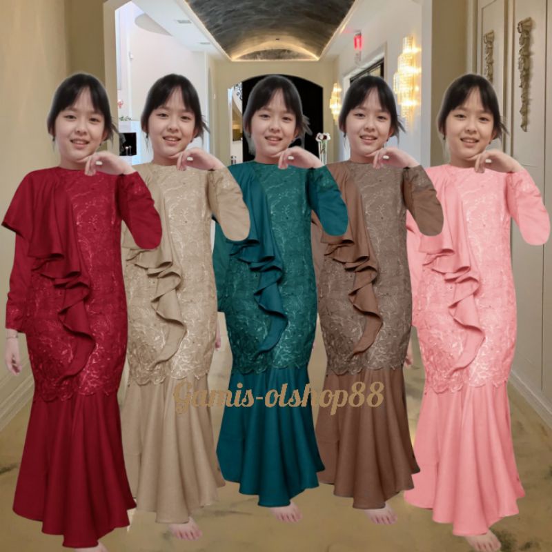 GAMIS ANAK PEREMPUAN/COUPLE/PASANGAN/SERAGAM BAHAN BRUKAT/BROKAT