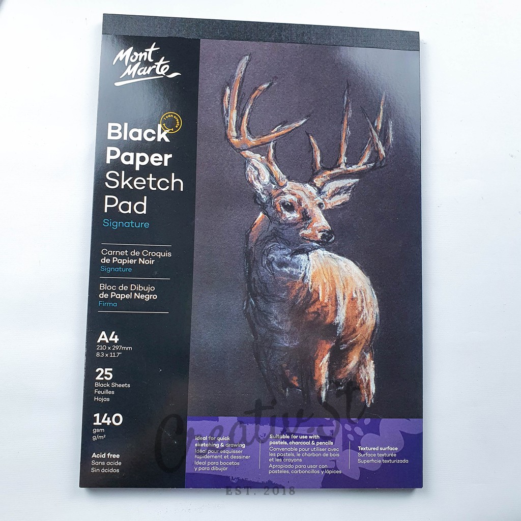 

MONT MARTE Black Paper Sketch Pad A4 25 Sheet Msb0060 Buku Sketsa 21 Cm X 30 Cm