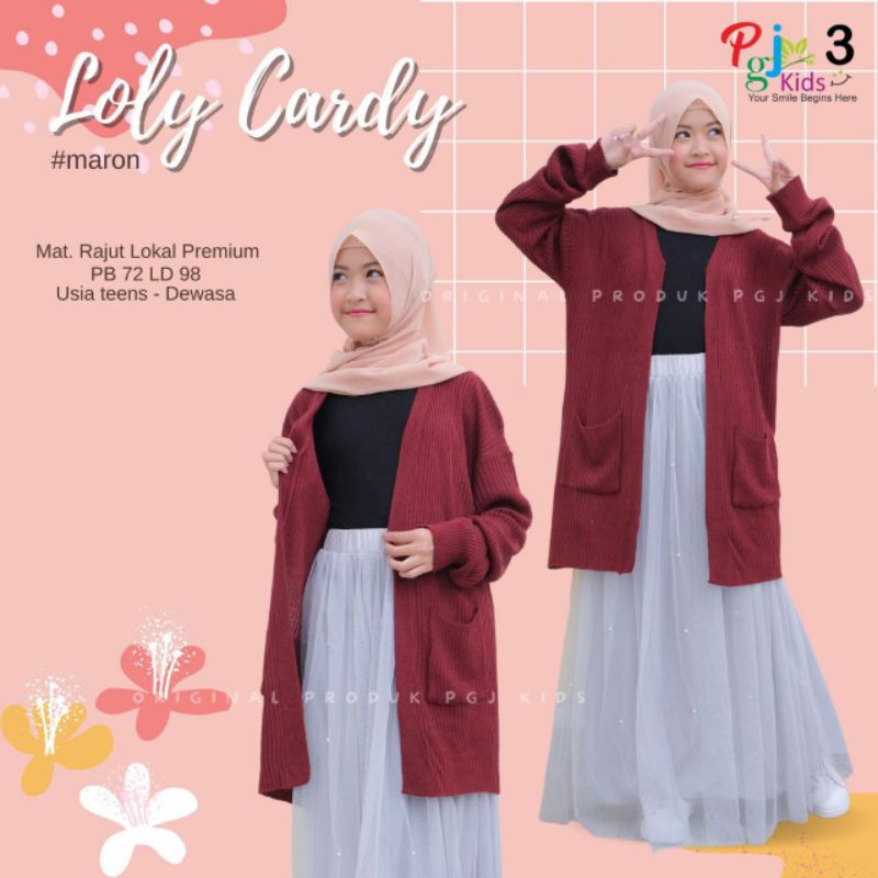 Long Cardy Cardigan Rajut Remaja usia 12 13 14 15 tahun