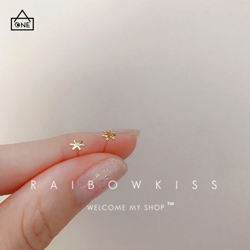 COD❤Anting Cinta Hati Berlapis Emas 18K Anting Fashion Wanita Sederhana Aksesoris Perhiasan A one