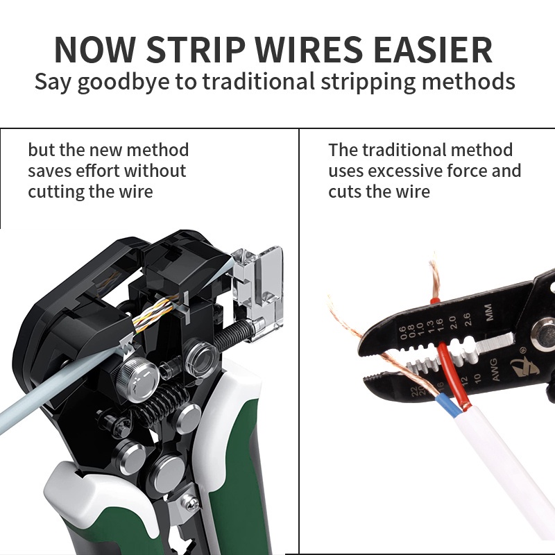 ISKU Wire Stripper Stripping Range 0.02mm-0.06mm Tang Potong Kabel/Tang Potong Kupas Kabel Crimp Terminal 0.5mm-6.0mm