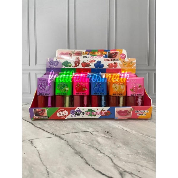 [PER PCS] Lip Oil Lipgloss Iman of Noble Matte Gloss Fruit Edition 2in1 Magic