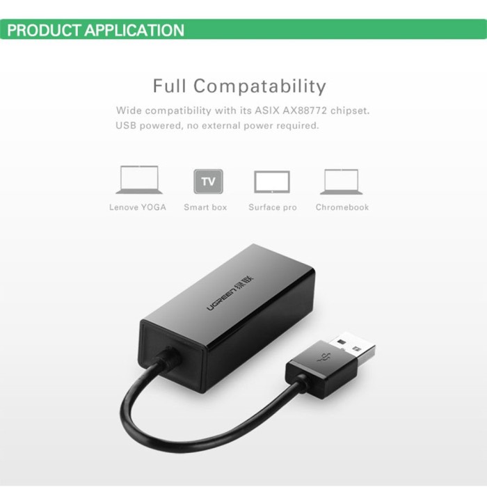 UGREEN Network Adapter USB 2.0 (Up to 480 Mbps) - CR110