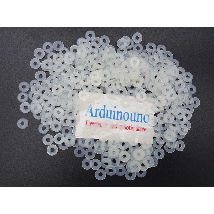 Ring nylon white 3mm for spacer screw nut M3 m hole 3 mm