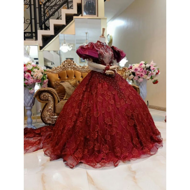 GAUN PENGANTIN BARBIE/GAUN WEDDING MEWAH/GAUNPENGANTIN/GAUNBEREKOR/GAUN