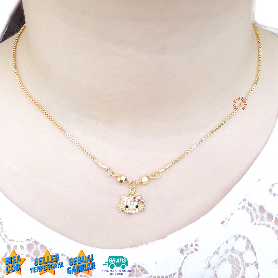 Lovelybutik Xuping Kalung Cantik Anak Perempuan Kalung Anak Xuping Lapis Emas Model Koye Cutie Ukuran 35 Cm