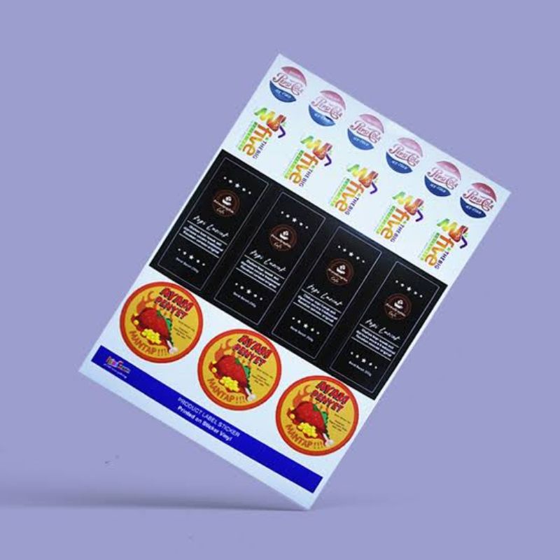 

CETAK STIKER VINYL PUTIH / TRANSPARAN CUSTOM A3+ LABEL PRODUK PENGIRIMAN