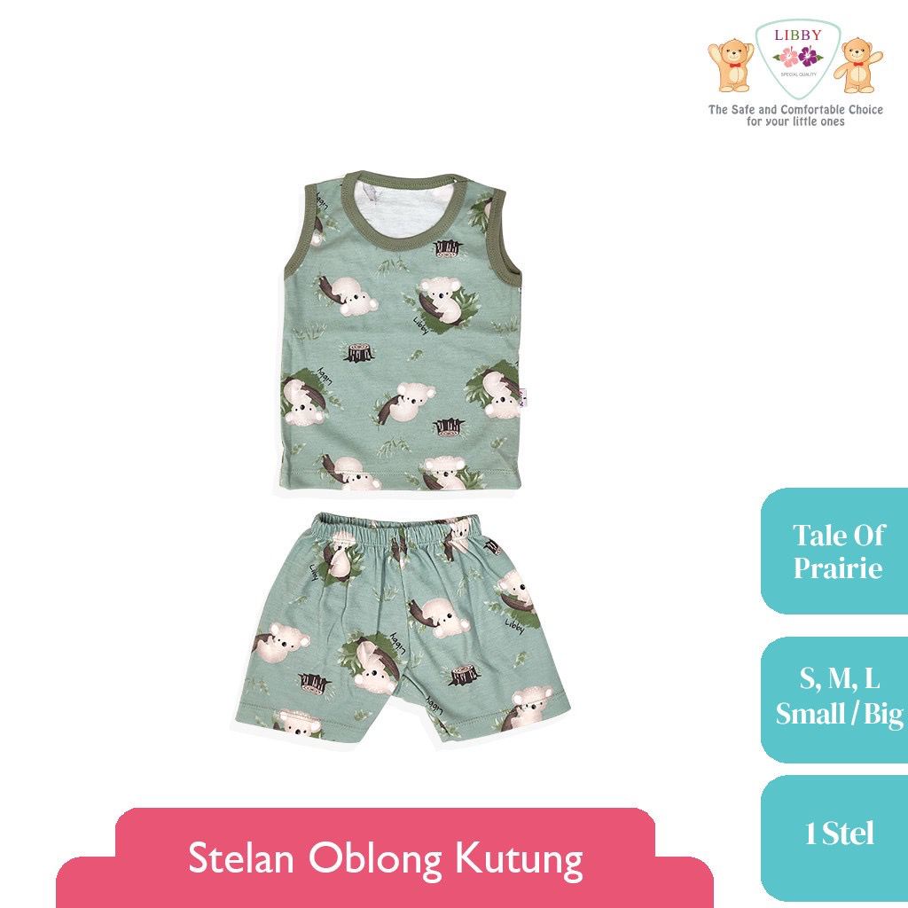 Libby Baby Setelan Oblong Kutung Motif Tale of Prairie / Libby Baju bayi /Setelan piyaman anak /Libby baju bayi murah