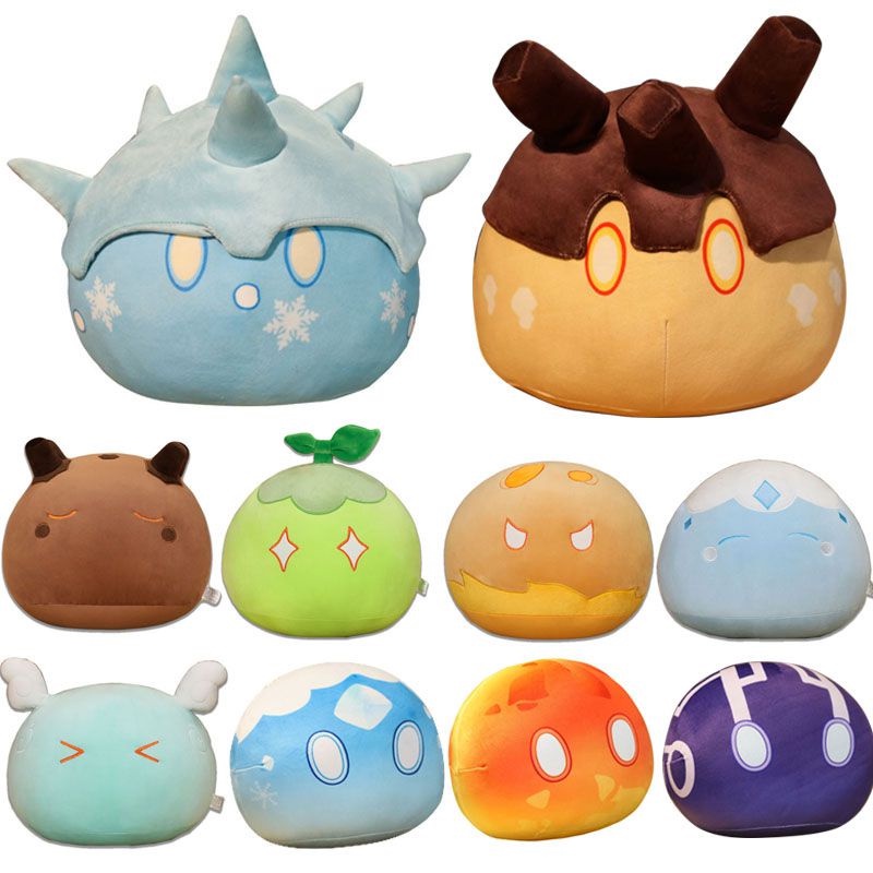 Genshin Impact Mainan Boneka Stuffed Plush Slime Thunder Anemo Geo Pyro