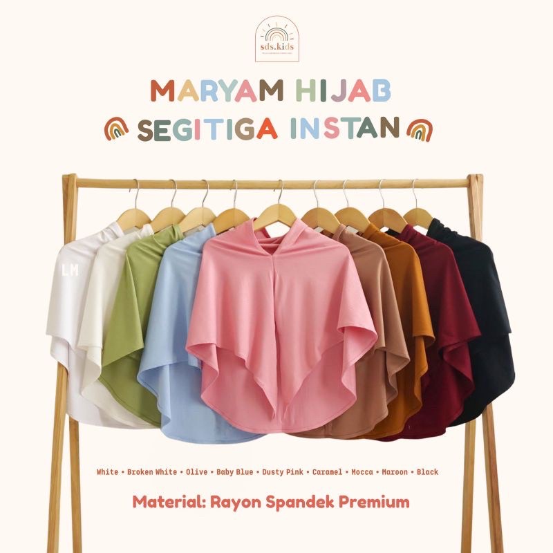 MARYAM Hijab Segitiga Instant 1-9thn / Jilbab Anak SDS Kids