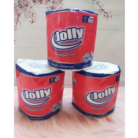 TISSUE TOILET JOLLY BATHROOM TISSUE 200 SHEET Tissue Jolly Roll / Tisu Jolly Gulung / Tissu Isi 200 Sheet