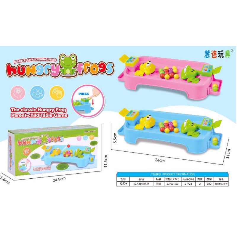 family Games HUNGRY FROG mainan kodok makan bola free dus