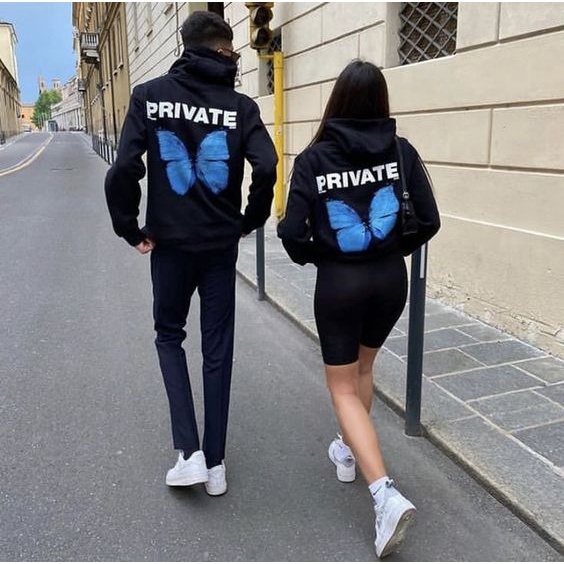 MYSTIQUE.ID-HOODIE COUPLE PRIVATE BUTTERFLY LUCU DAN AESTHETIC