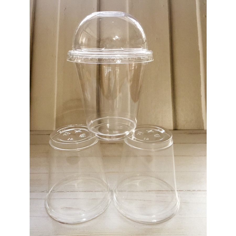 50 PCS Gelas PET cup 8 oz ice cream / sundae bahan tebal + tutup dome