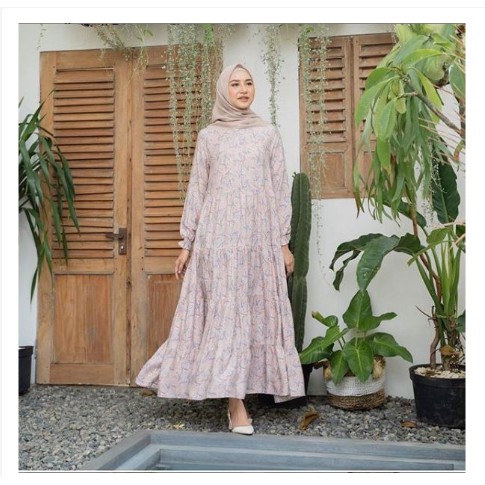 Baju Gamis Remaja Modern Gamis Terbaru Nibras Nb 184 Biru Muda Or ZU259 Busui Kancing + Pinggang