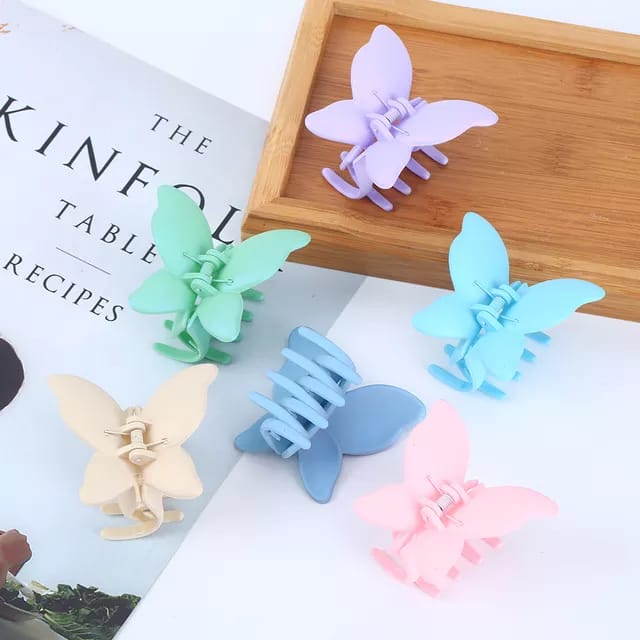 PREMIUM Jepit Rambut Korea Kupu Kupu 7CM - Jedai Doff Kupu Jepitan Rambut Matte Butterfly Hair Claw Clips