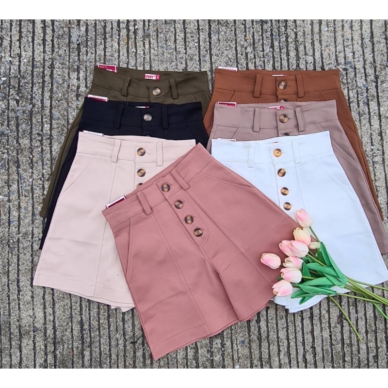 CELANA PENDEK TON BEWRY VARIASI KANCING 4 IMPORT BANGKOK/HOTPANTS HIGHWAIST BANGKOK(CLBRY023)