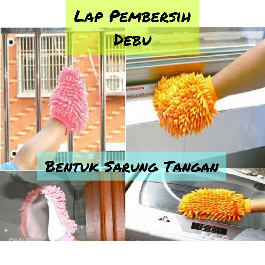 Kain Lap Pembersih Debu Model Sarung Tangan Microfiber - RANDOM - LAP PEMBERSIH DEBU