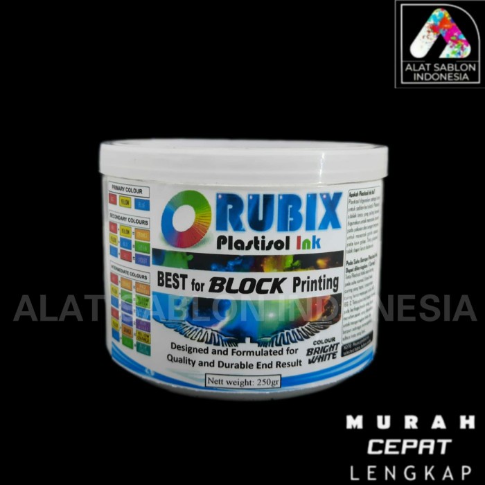 

Sale Tinta Sablon Plastisol Rubix Bright White 250Gr Bergaransi
