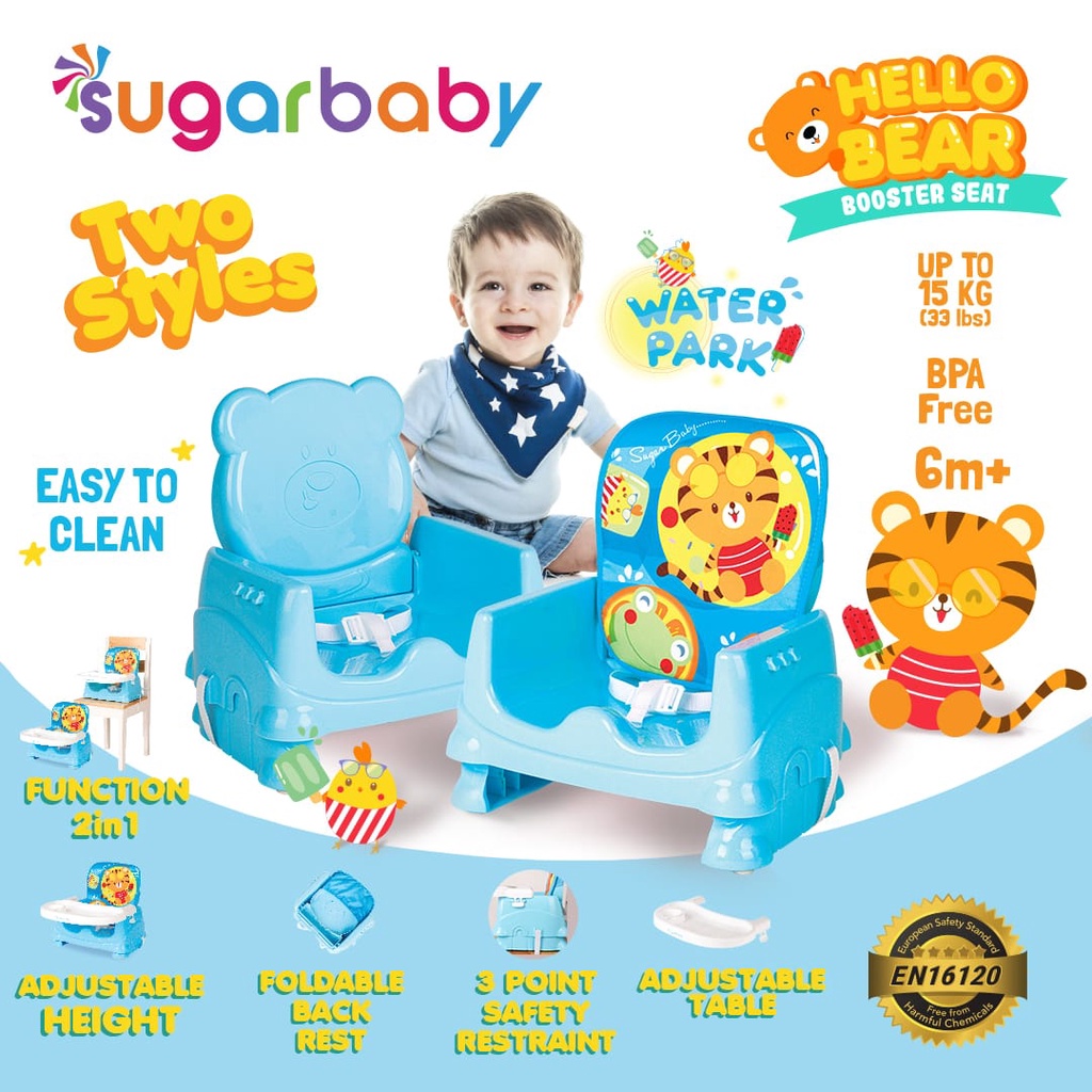 TERMURAH 2kg Kursi makan bayi anak SUGARBABY BOOSTER SEAT Folding Seat Sugar Baby Sit on Me/ 4IN1 FOLDED BOOSTER  &amp; CHAIR /Simson Smart Chair