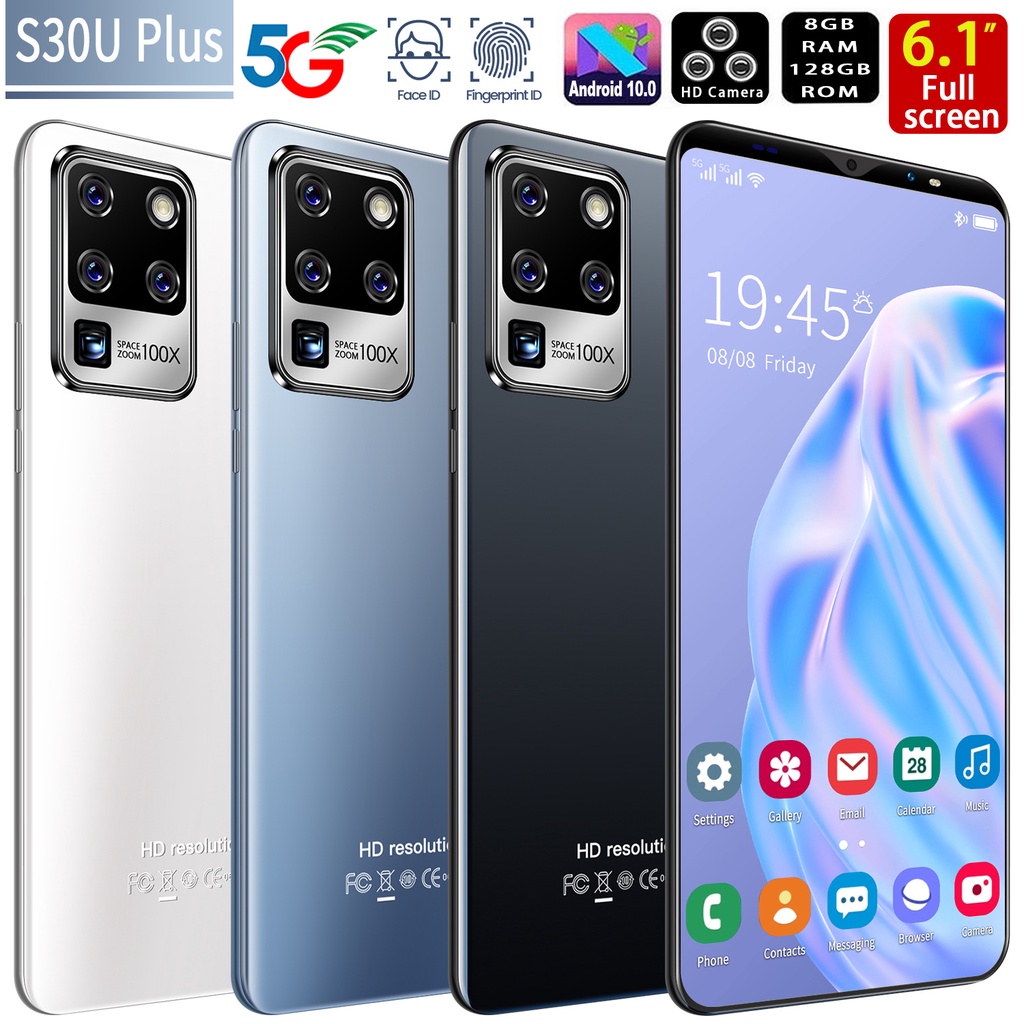 【Terbaru 2021 hp murah promo】Galaxy S30U Plus 6.1inch RAM 8GB ROM 128GB Android 10.0 hp Fingerprint 