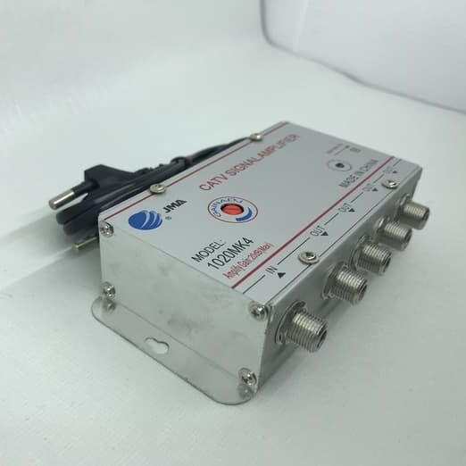 Penguat Penjernih Sinyal Frekwensi TV Antena + 4 Way Splitter (CATV Signal Amplifier) Booster Indoor