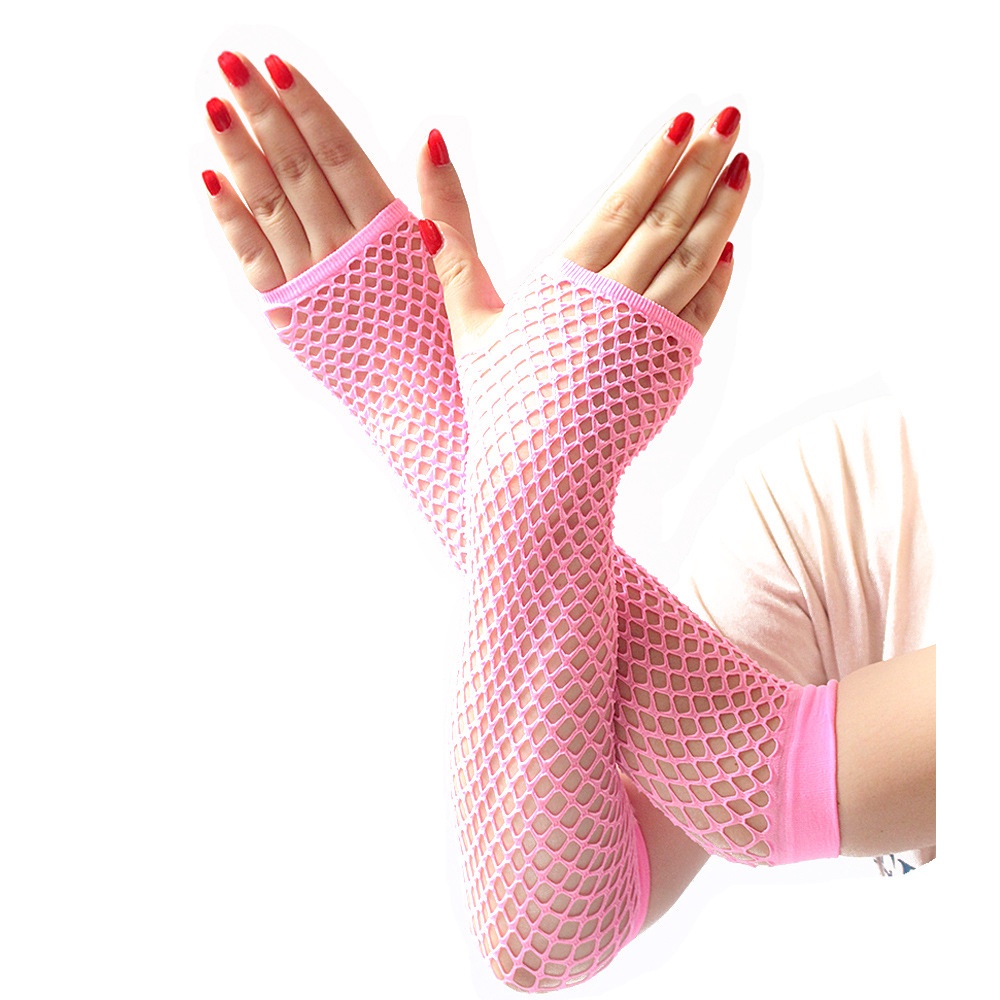 LGN sarung tangan jaring nilon setengah jari half finger gloves aksesoris fashion cosplay wanita