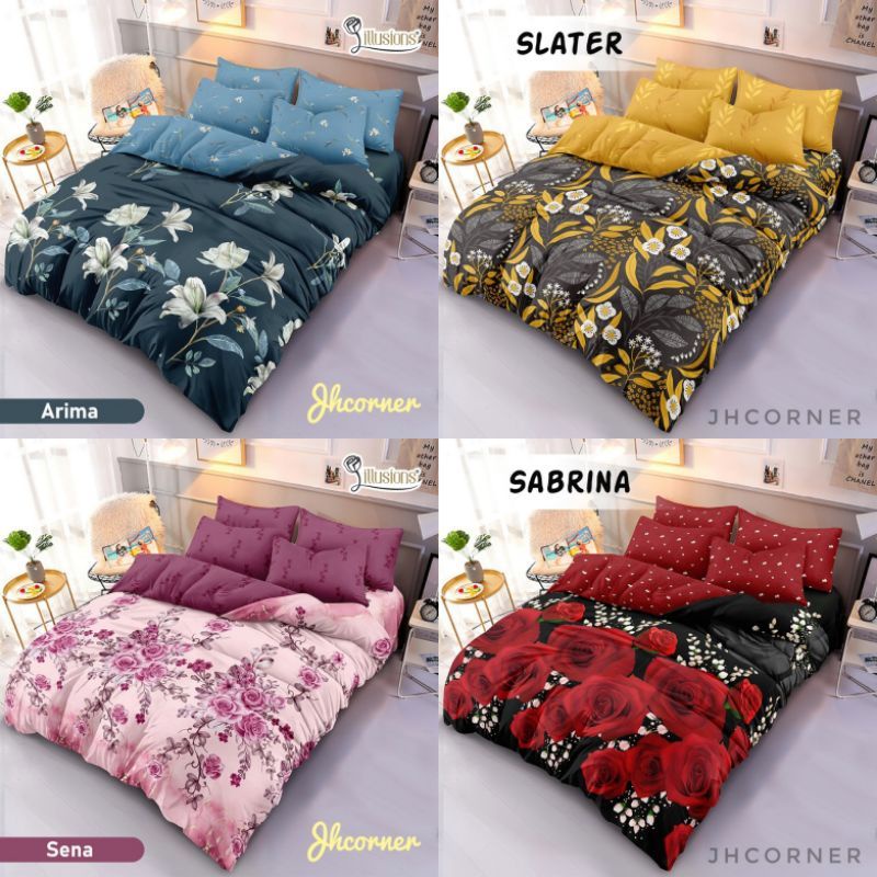 ILLUSIONS FITTED - bedcover set 180×200x20 flat / bed cover illusions lady rose by internal grup