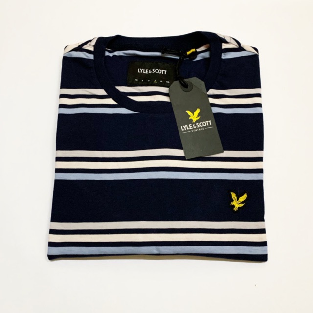 Lyle & Scott Multi Striped T-Shirt in Navy Original