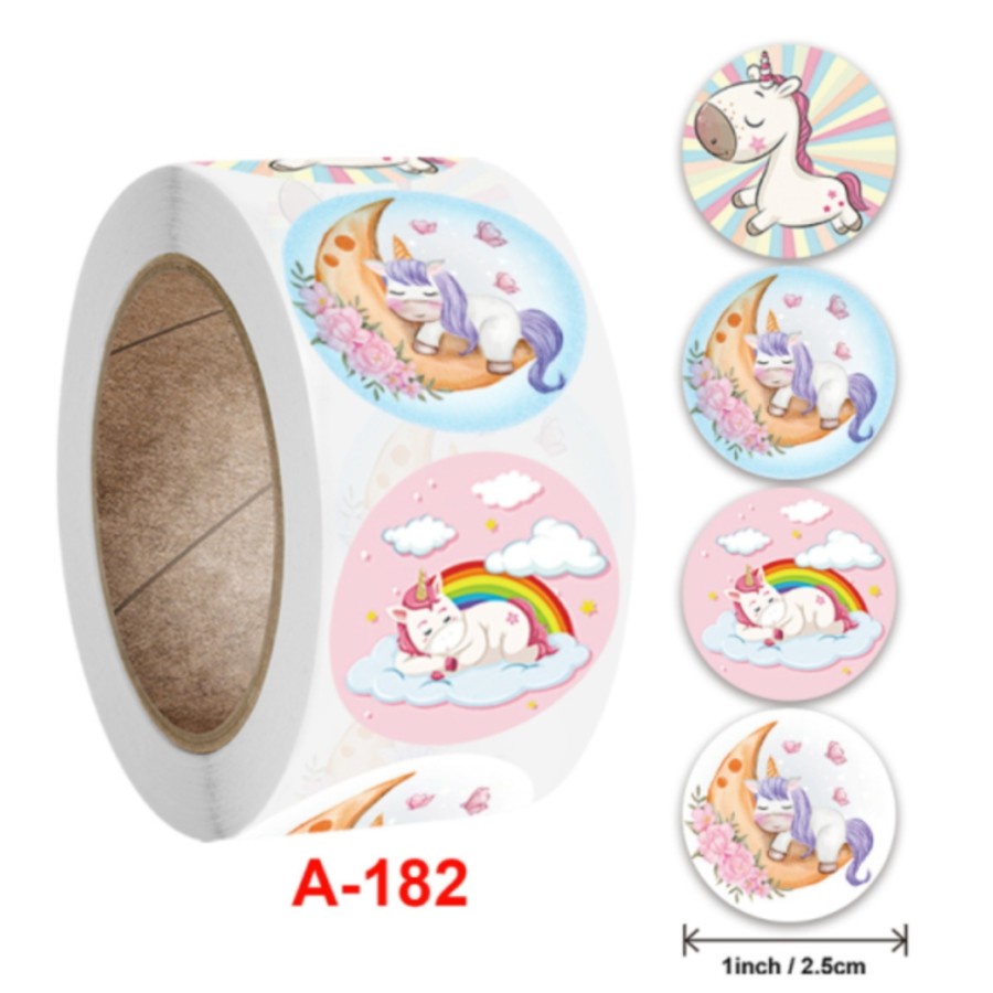 Sticker Stiker Setiker Roll Gulung Stiker Anak motif lucu Unicorns