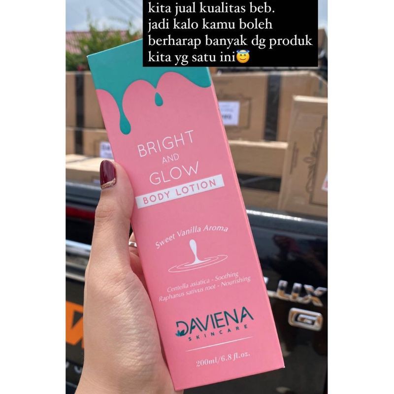 BRIGHT &amp; GLOW BODY LOTION DAVIENA SKINCARE | LOTION PEMUTIH BPOM | 100ML