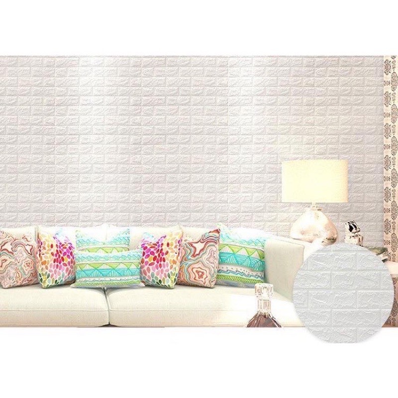 3D Wallpaper Dinding Foam Batu Bata Waterproof