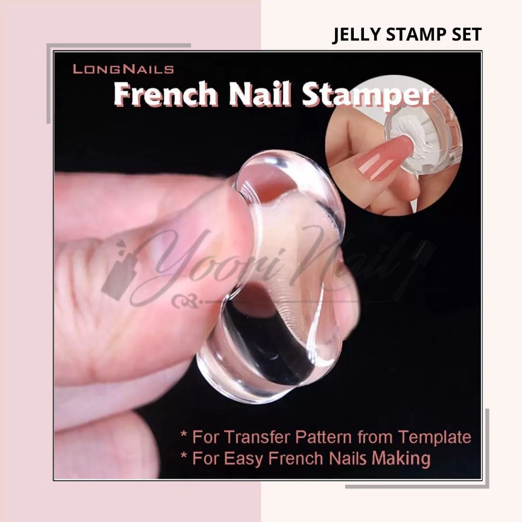 Pure jelly stamp set jelly stamping nail art stamper scraper silicon jelly