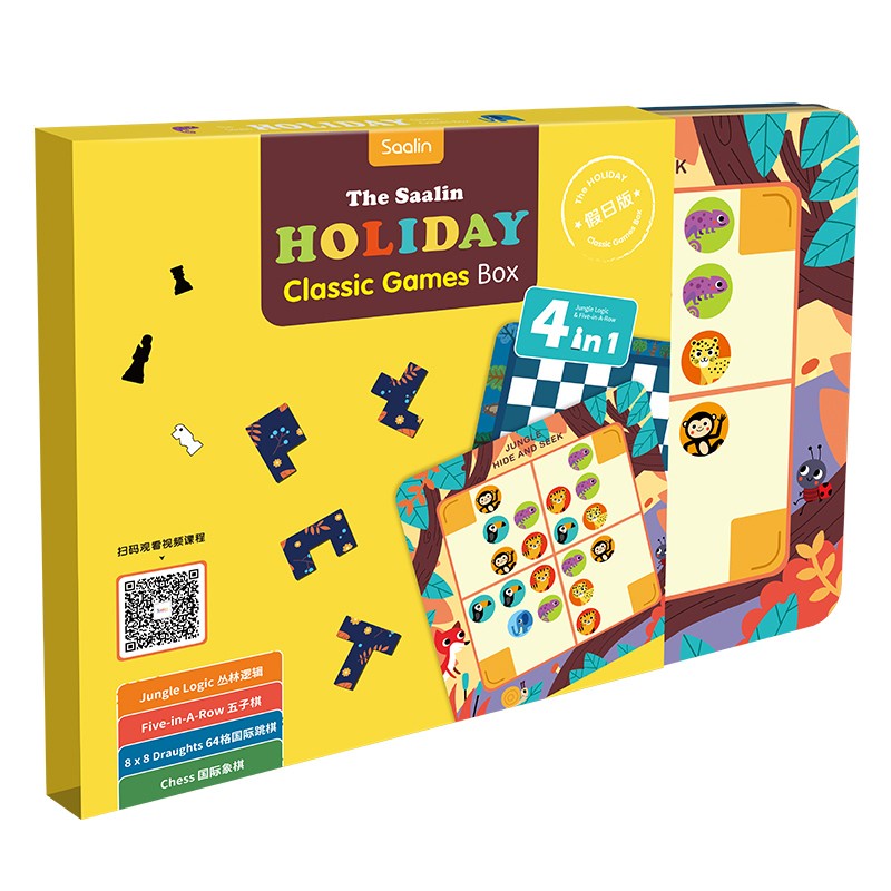 Saalin Holiday Classic Games Box 4 in 1 mainan edukasi board game anak catur