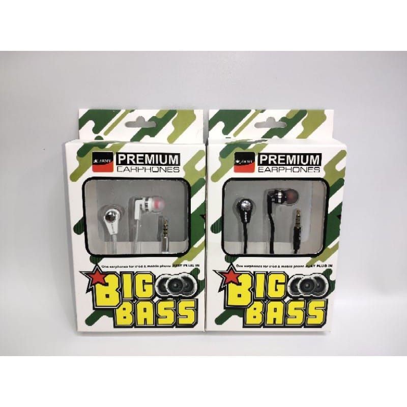 HEADSET ARMY BIG BASS HANDSFREE EARPHONE ARMY BIG BASS