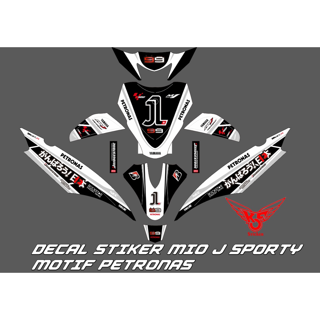 DECAL STIKER MOTOR MIO J MOTIF PETRONAS