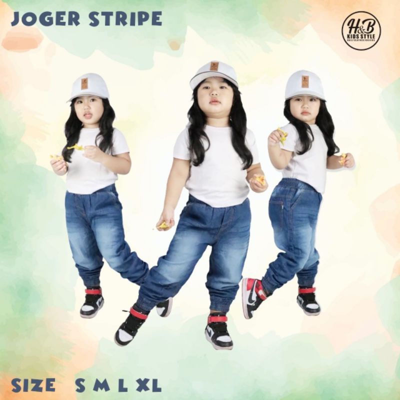 Jogger Stripe By H&B Kids | Jogger Anak Perempuan Celana Jeans Anak Perempuan