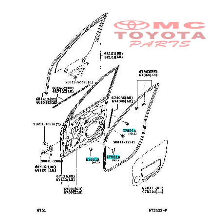 Karet Stopper Pintu Avanza Xenia Rush Terios Agya Ayla 9004A-54015