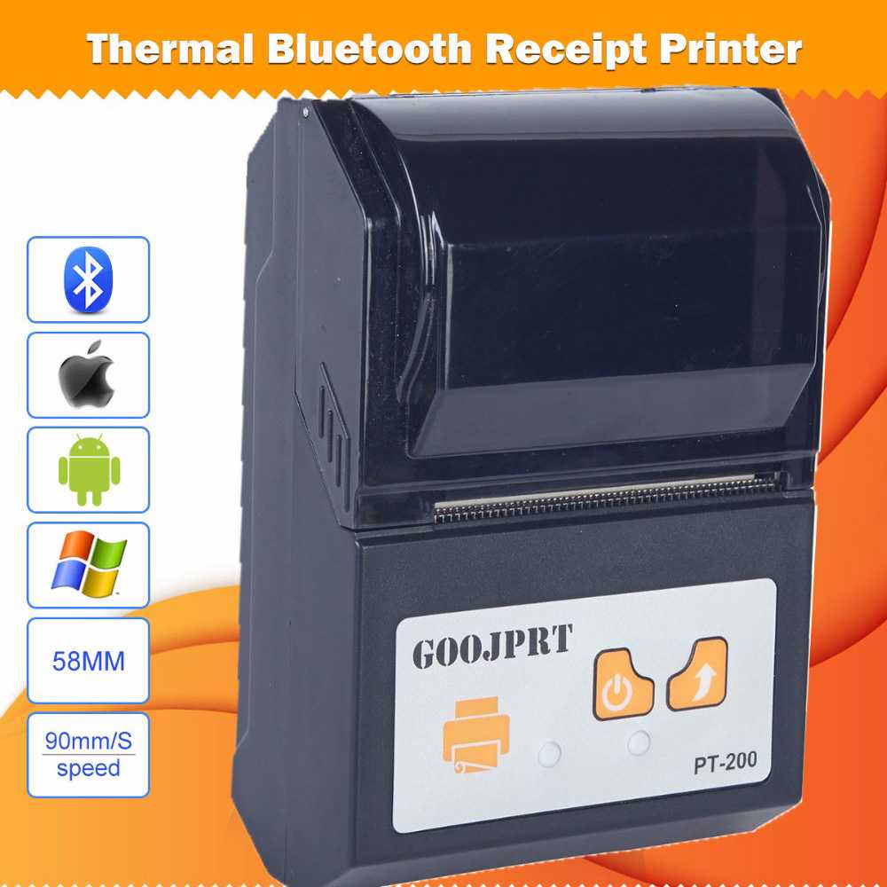 GOOJPRT POS Bluetooth Thermal Receipt Printer 58mm - JP-PT200