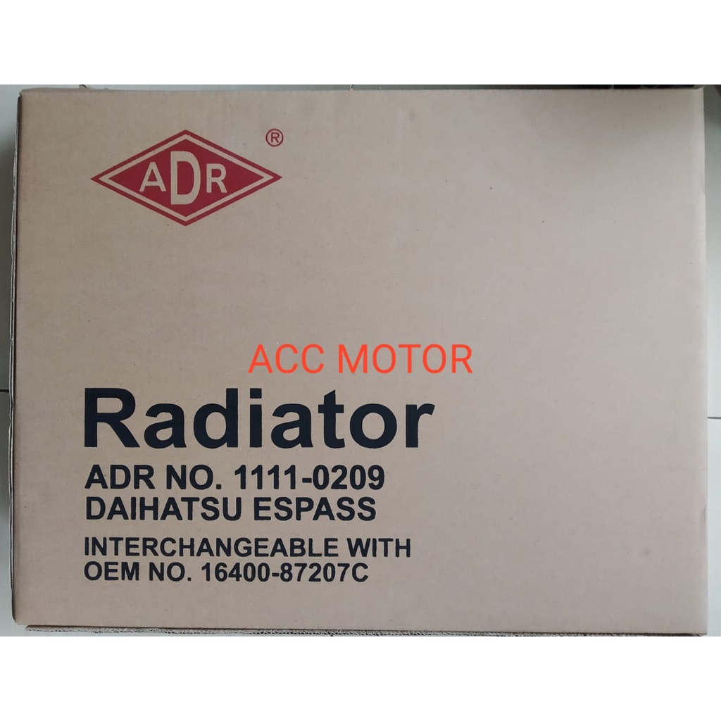 Radiator Daihatsu Espass, S91 S92 ADR Bahan Tembaga 2ply