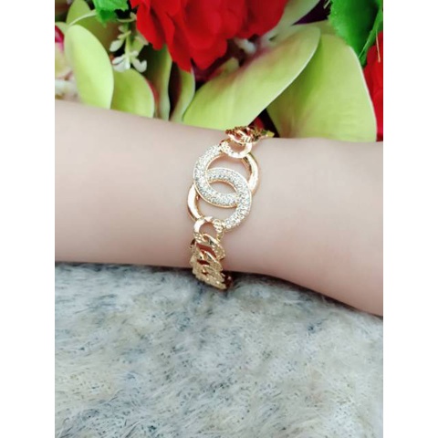 Gelang Xuping Permata Lapis Emas 18K Perhiasan Fashion CC