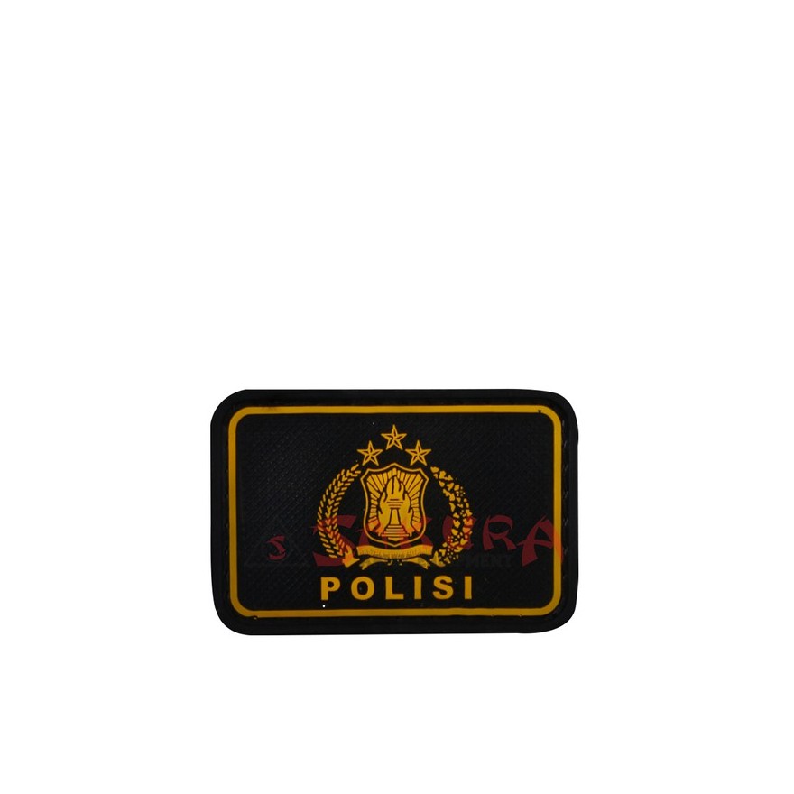 Patch Rubber POLISI POLRI Perekat Karet Velcro Tulisan Logo Polri